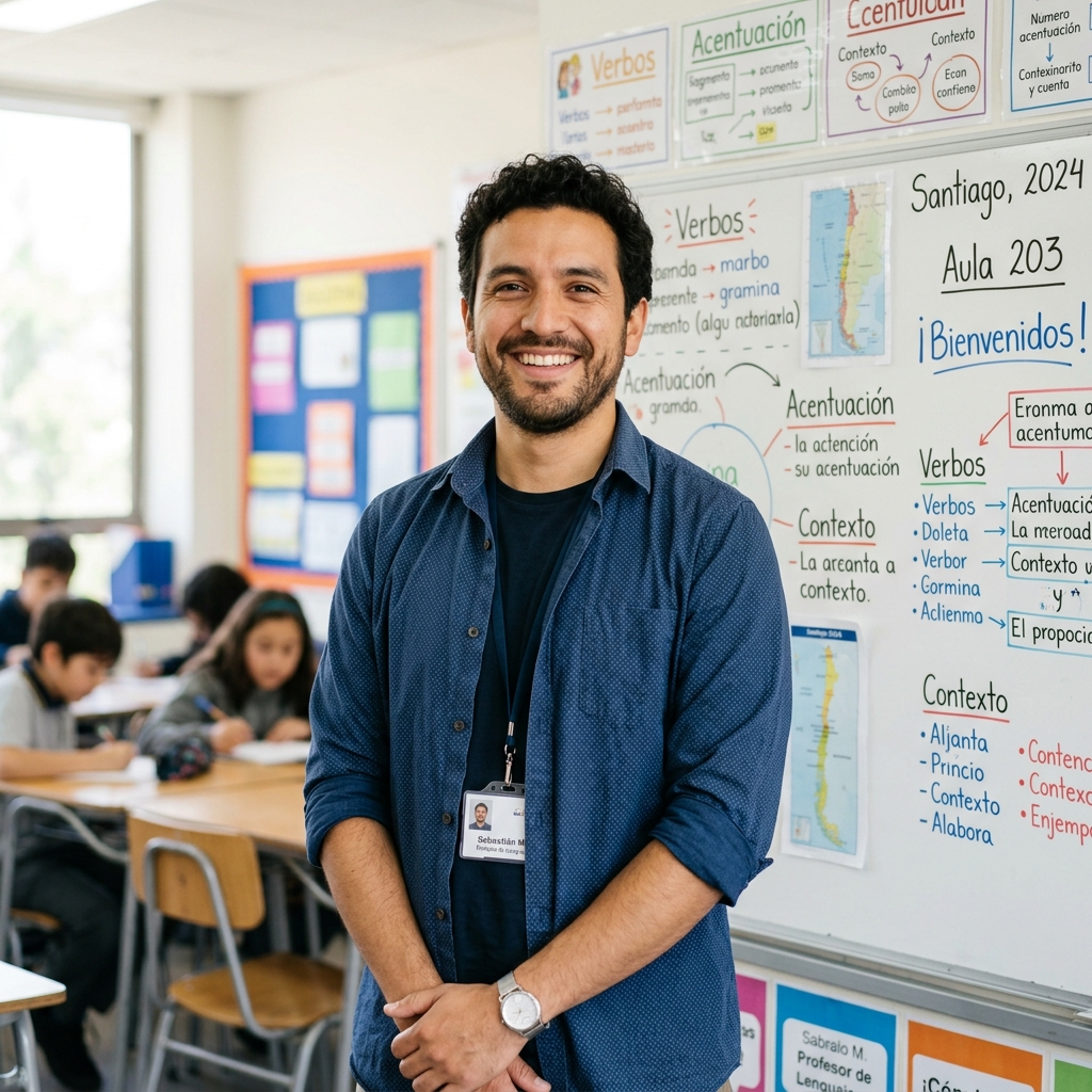 Profesor en ambiente escolar