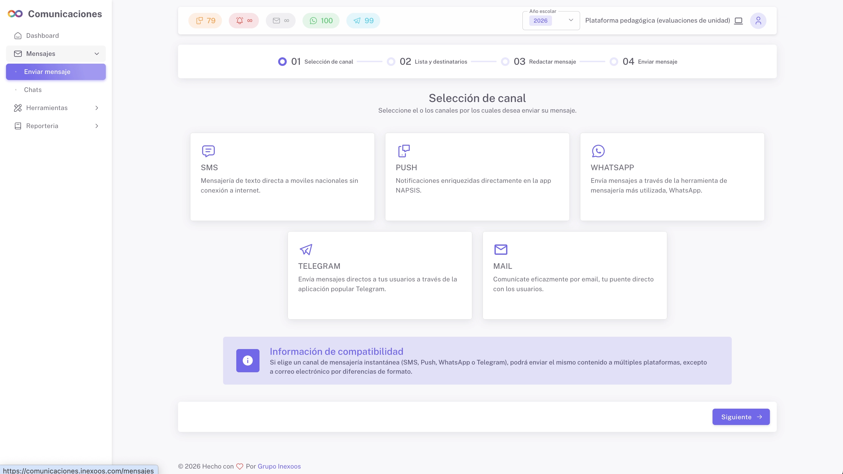 Portal de Comunicaciones - Panel Principal
